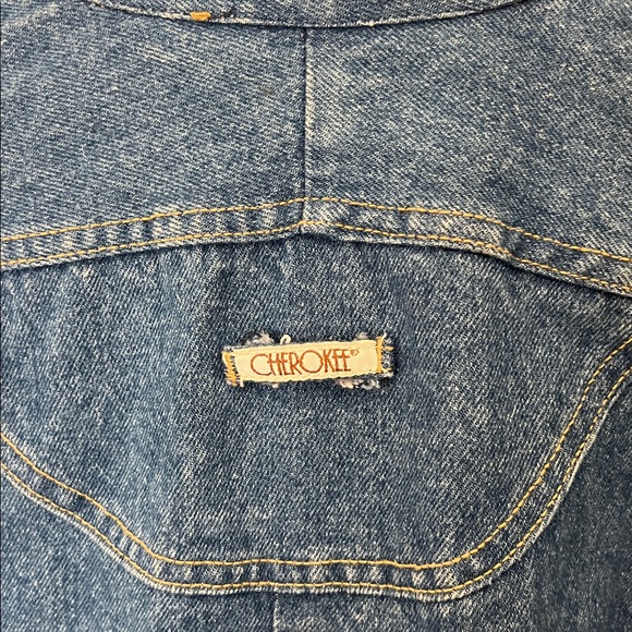 Cherokee Vintage 80’s Oversized Denim Duster Trench Coat Jacket USA made M - Picture 9 of 13